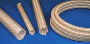 17 Polyester polyurethane hose Reinforced with embedded high tensile steel wire helix PU thickness = 2.1 Temp.