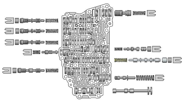 OE Exploded View NOTE: Depending upon vehicle application, the OE springs shown may not be present. 25 20 15 10 30 0 VACUUM TEST 5 Control Valve Body 6T40, Gen.