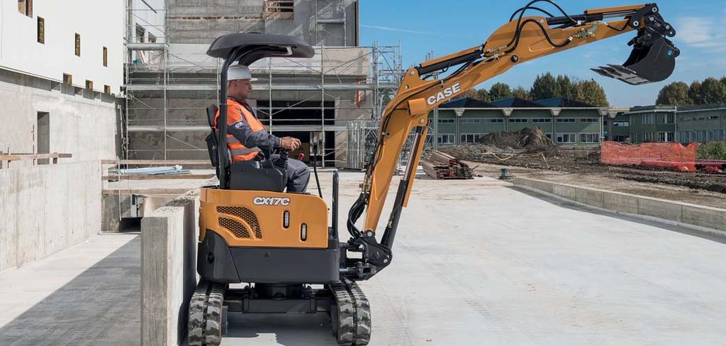 GET THE JOB DONE IN SAFE CONDITIONS SAFETY FIRST C-Series Minis: no compromise on safety TOPS / FOPS: CX17C and CX18C comply with Tip-Over and Falling Objects Protective Structure requirements.