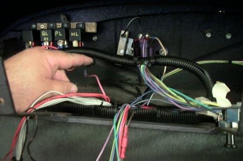 Figure 10 - The Ballast Resistor is mounted under the dash. Keep it away from the wires and other components, as it gets hot! Do not tighten cable ties and mounting devices just yet.