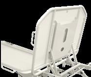 covered with powder varnish resistant to UV radiation, mechanical damages and disinfecting agents Easy to clean Possibility of cardiological chair position