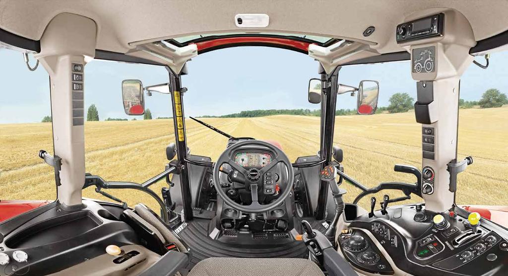 QUIET, CALM AND COMFORTABLE A WORKPLACE DESIGNED FOR OPTIMUM PERFORMANCE As soon as you take a seat in a Farmall U PRO cab, you ll see the difference that innovative Case IH design and Austrian build