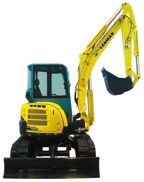 With Yanmar s original true Zero Tail Swing, it is the perfect solution to help you work efficiently. > No rear overhang. > Front swing radius with boom swing: 1,730 mm. > Rear swing radius: 975 mm.