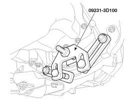 4. Install the SST using the two transaxle mounting bolts.