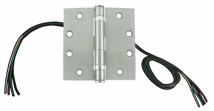PTH Power Transfer Hinge FEATURES Electric Power Transfer Hinges provide a concealed and vandal resistant method for running wires from the frame to doors equipped with electric locks and exit