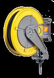 AUTOMATIC HOSE REELS VARNISHED FIXED FOR AIR-WATER 20 bar F-400 - Synthetic black rubber hoses R6 - Galvanized connections - Swivelling joint 90 nickel-plated brass - Viton seals Article Hose length