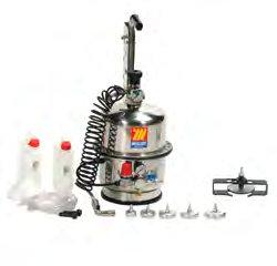 080-1790-000 Stainless steel brake bleeder-clutches with two chamber 10 l Tank oil capacity 10 l 4 m RILSAN spring hose 2 oil recovery basins 1 l with rubber hose and pipette 90 1 illing funnel Art.