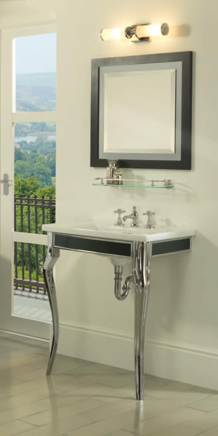 Twin console with stone top N92836 - console legs N92801 - undercounter basin Leg & trim