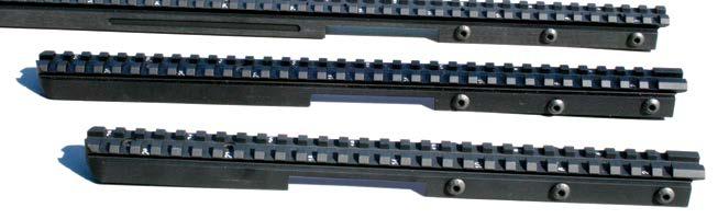 Rail is constructed of 6061 hard coat black anodized aluminum with groove increments engraved into rail for best repeatability. The overall length of rail is 17.