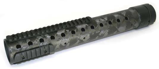 GEN III.308 TARGET FOREARM NO HOLES OR RAILS This forearm is constructed of lightweight, high strength carbon fiber, aluminum and steel for the best combination of weight and strength.