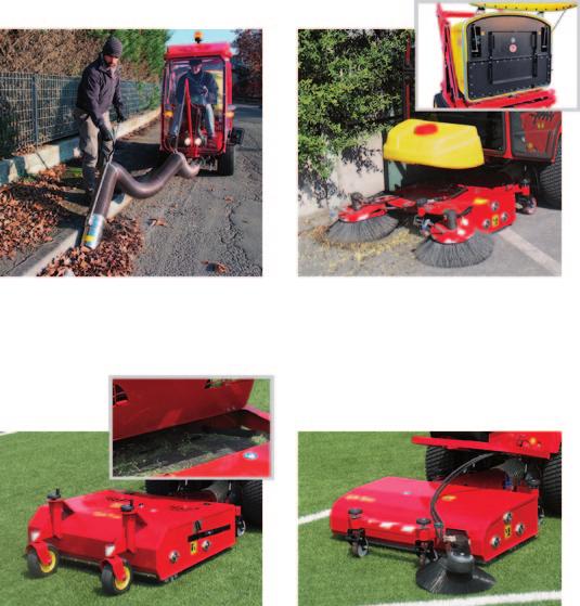 Leaf vacuum hose The 5 metre suction hose is ideal for collecting large amounts of leaves, paper, plastic bottles and cans, reaching areas which are inaccessible to the machine.