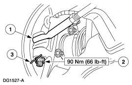 Page 12 of 14 20. Connect the tie-rod ends to the steering knuckles. 1. Position the tie-rod ends to the steering knuckles. 2. Install the castellated nuts. 3.