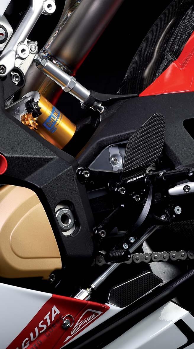 ELECTRONICS Electronic support is both complete and effective thanks to MVICS 2.0 (Motor & Vehicle Integrated Control System) technology, specifically developed by MV Agusta for all its models.