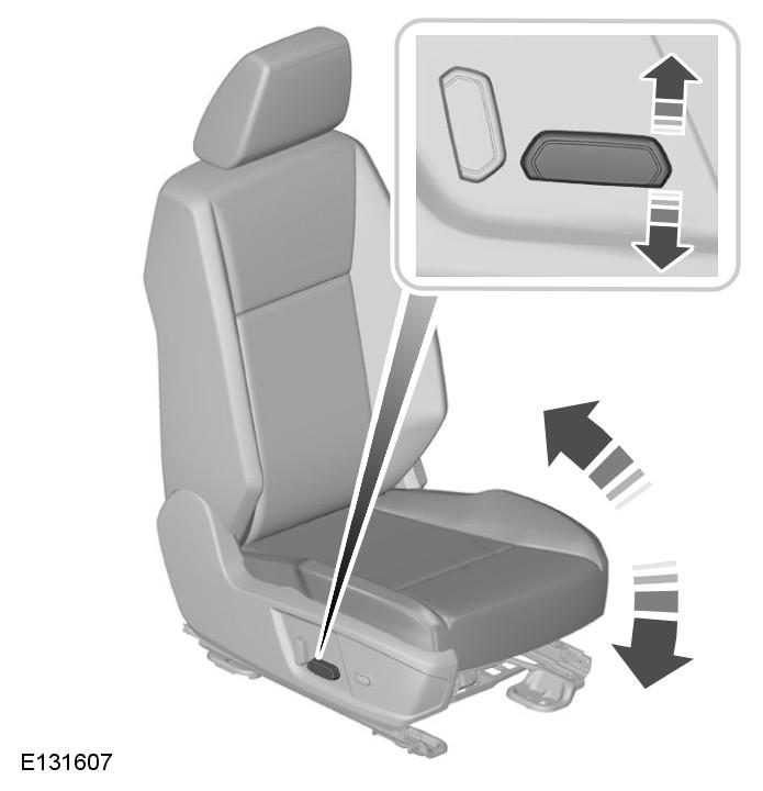 Seats Tilting the Seat Removing the head restraints Front head restraints HEAD RESTRAINTS Press locking button 1 and at the same time release the retaining clip 2 using a suitable implement.