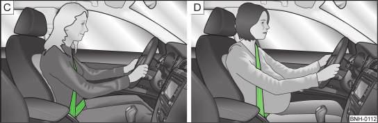 137 Fastening/unfastening the seat belt Use the lock tongue to slowly pull the webbing over your chest and pelvis.