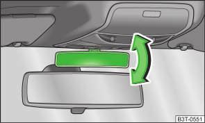 The display lighting on the external navigation device may cause the automatically dimmed interior mirror to malfunction risk of accident.