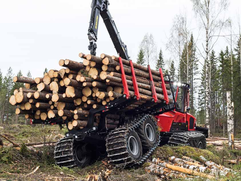 895 bles increased driving speeds, even in the most demanding terrain. The crane is large and durable and offers high lifting and slewing torque.