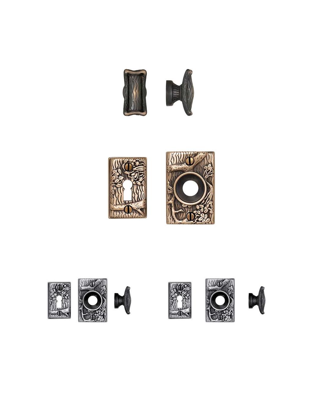 Berebi Bronze Hardware Cedar Falls Collection Style 9305/91 1 1/4 X 5/8 Style 9305/91 OP = 3/4 Shown in Oil Rub Bronze (ORB) Style 9305/71 1 5/8 X 1 Style 9305/81 2