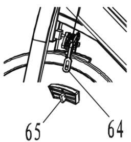 STEP 2: Push Left Brake Pad Holder (No. 65) separated from its Clamp Brake Assembly (No. 64) by hand. STEP 7: Open the Left Clamp Brake Assembly (No. 64) with hand.