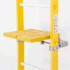 MODEL 10 FIBREGLASS FIXED VERTICAL LADDER This ladder is made entirely from fibreglass reinforced polyester, with yellow stiles and white rungs.
