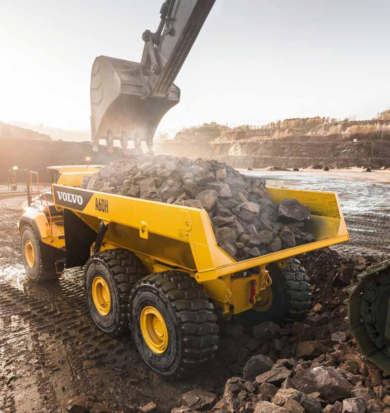 Productivity The A60H can move more tonnes per hour and give a 100% in all conditions.