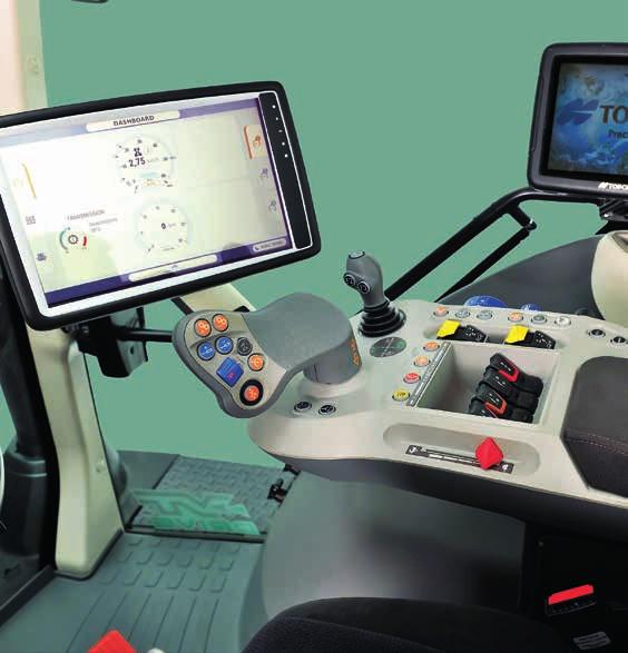 lower, use the speed cruise control and operate one remote valve. All functions are clearly displayed on the instrument panel and on the touch screen monitor.