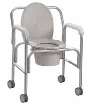 ECONOMY SHOWER CHAIR/COMMODE This shower chair can also double as a commode seat.