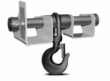 LOADALL Swivel Hook C Fork mounted design allows safe lifting using any machine fitted with pallet forks (dependent on lift capacity of carrier machine) Secured by fork retention pins for