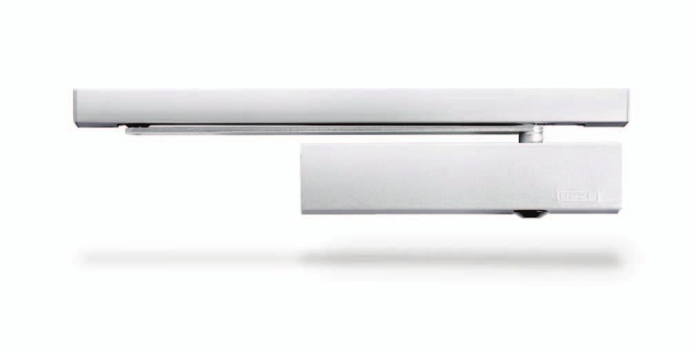30 GEZE TS 5000 E Guide rail door closer for -leaf doors of up to 400 mm leaf width with electric hold-open device Due to the electromechanical hold-open device (in accordance with EN 55) in the