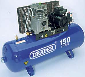 02 OPERATES FROM A SUPPLY 2 2 DA50/400BLA 50L 20V Belt-Driven Stationary Low Amp Air Compressor Air receiver CE Approved. 2.2KW (HP) Low amp operates from A supply High output Thermal motor protection overload, on/off pressure switch, pressure gauge and release valve Sturdy base 4.