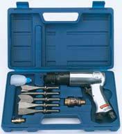 68 AHK 2 4202AK 9 piece Air Hammer Kit Light duty, short stroke hammer kit comprising a full range of accessories including panel cutter, rivet cutter, bush splitter, spot weld splitter and piercing