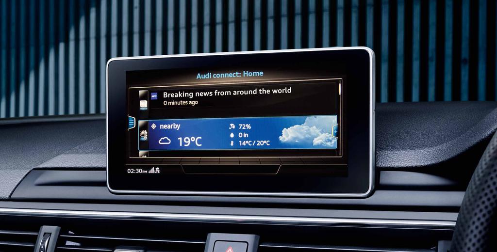 Audi Connect Infotainment Services Stay connected to the internet, from the comfort of your Audi. With Audi Connect Infotainment Services, whenever your Audi is on the road it s also online.