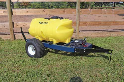TRAILER SPRAYERS 60 GALLON 12 VOLT TRAILER SPRAYER 60 Gallon Corrosion Resistant Polyethylene Tank Lower Tank Profile For Improved Stability Full Drain Out Capability With Molded-In Drain Port, Cap &