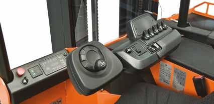 Maximum manoeuvrability Electronic rotation of the leading steer wheel allows the truck to be driven forwards or sideways with the additional manoeuvrability provided by electronic 360 steering.