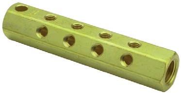 MANIFOLDS MAN-12 12-Port Manifold clearance hole for #10 screw -typ..187.500.500.500.625 2 7/8.625 dia..562 hex.