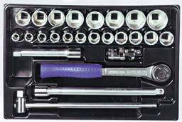 Can be used in hard to reach areas Compact ratchet (72 teeth - 5 ) 49.