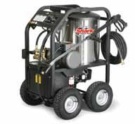electricity is available. The three models deliver hot water cleaning of up to 2000 PSI using 120V or 230V/1ph.