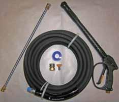 0 ¼ x 25 Thermoplastic Hose, 22mm both ends Gun, lance and hose kits: Used with DD & DG cold water pressure washers Kit 1-3000 PSI Includes: Teflon Tape Hose, 3000 PSI 3/8 x 50, R1, SoxSw QC Nozzle,