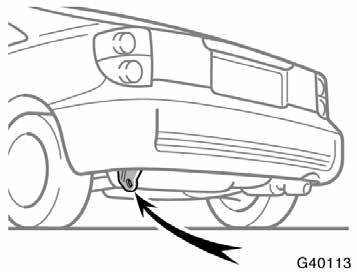 emergency towing eyelet under the rear of the vehicle. Use extreme caution when towing vehicles. Vehicles with an automatic transmission, use only the front towing eyelet when towing your vehicle.