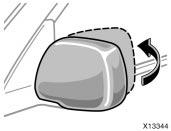 Folding rear view mirrors Anti- glare inside rear view mirror CAUTION Do not adjust the mirror while the vehicle is moving.