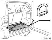 Tie- down hooks Grocery bag hooks (type A) Grocery bag hooks (type B) To secure your luggage, use the tie- down hooks as
