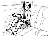 Installation with seat belt (C) Booster seat (A) INFANT SEAT INSTALLATION An infant seat must be used in rearfacing