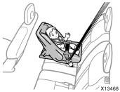 CAUTION When installing a rear- facing child restraint system in the rear seat, move the rear seat to the rear- most
