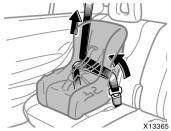 To hold the convertible seat securely, make sure the belt is in the lock mode before letting the
