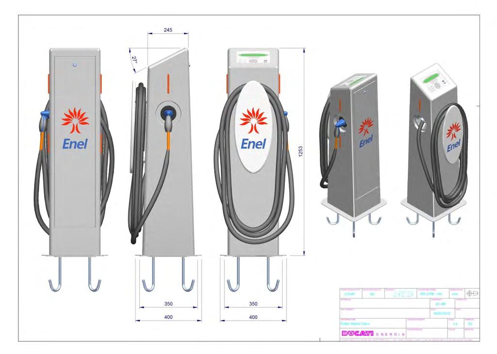 Enel EV fast charging stations AC 43 kw fast charging station Full recharge