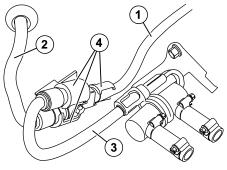 46 Applies to cars with other gearbox Take four tie straps from the kit and press them into the holes on the inside of the subframe.