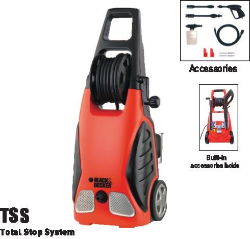 PRESSURE WASHERS PW1500SP - 120 bar Pressure Washer Power Input Max Pressure Wate flow Rate Motor Type Hose Material Detergent Bottle 1500 W 120 bar 380l/h Universal