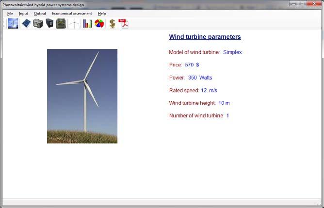 3.6. Wind turbine parameters In this page the parameters of optimal wind turbine are presented.
