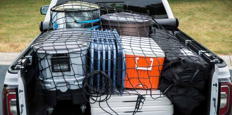 standard-bed version (eight for long-bed version) Includes a hook-and-loop strap to organize unused cinch rope A black nylon drawstring bag is included for net stowage PART # PART NAME VEHICLE MSRP 2
