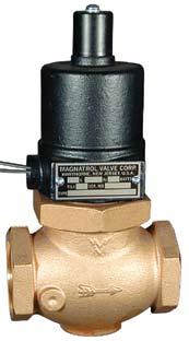BULLETIN 6-GR BRONZE SOLENOID VLVES TYPE GR FULL PORT - NORMLLY OPEN 1 TO 3 PIPE SIZE NO DIFFERENTIL PRESSURE REQUIRED TO OPEN Valve closes when energized and opens when de-energized.